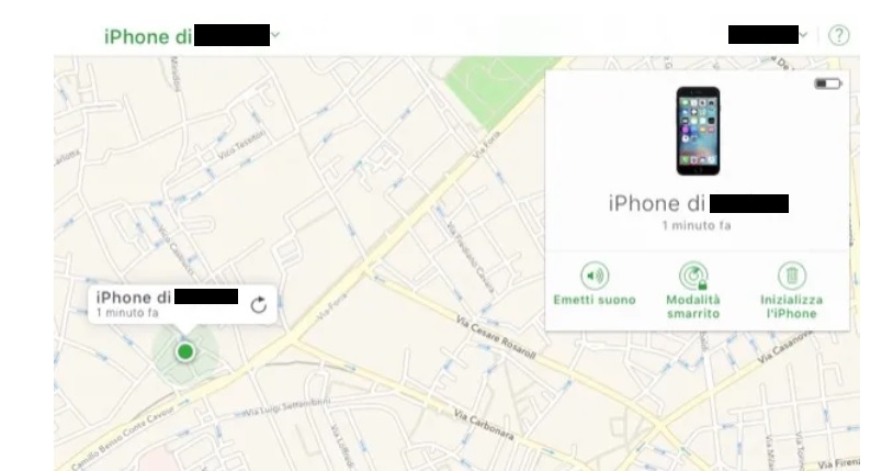 telefono perso iphone